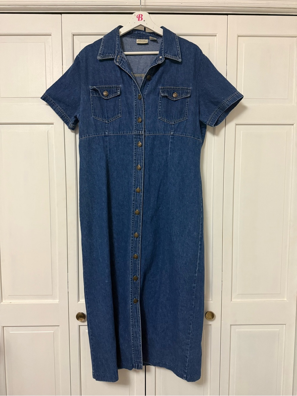Vintage St. John's Bay Denim Button-Front Midi Dress Country Cowgirl Western - Picture 2 of 8